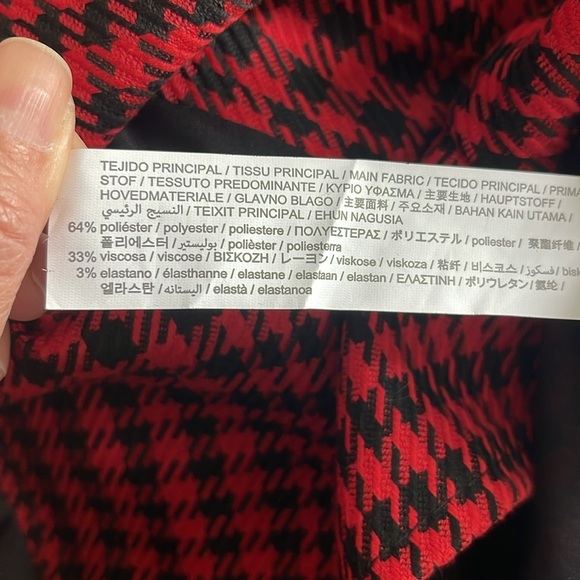 New Zara Red and Black Houndstooth Short, Suit Romper Size Small NWOT - Picture 7 of 7